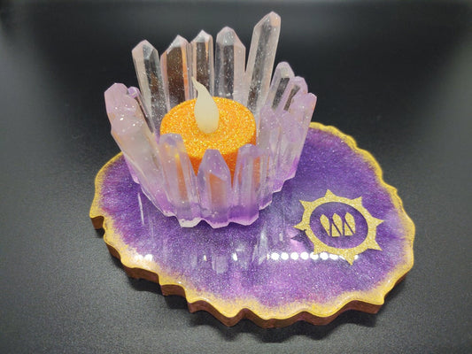 Queen's Wrath Geode Tealight Holder