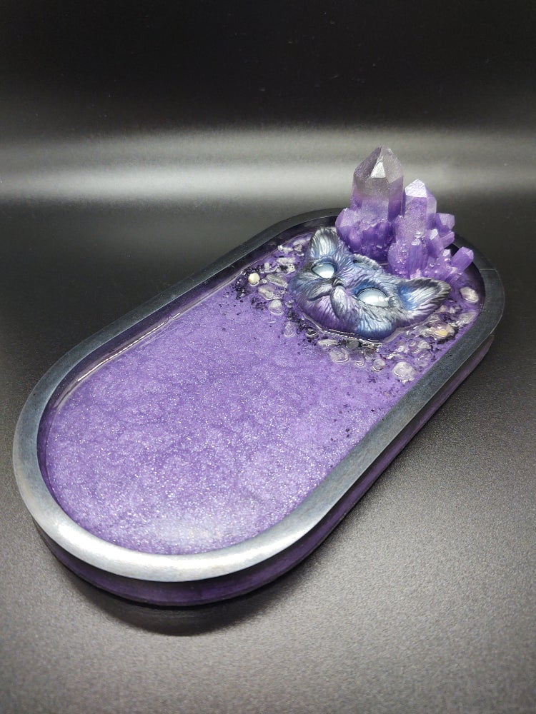 Dreaming Feline Jewelry Tray