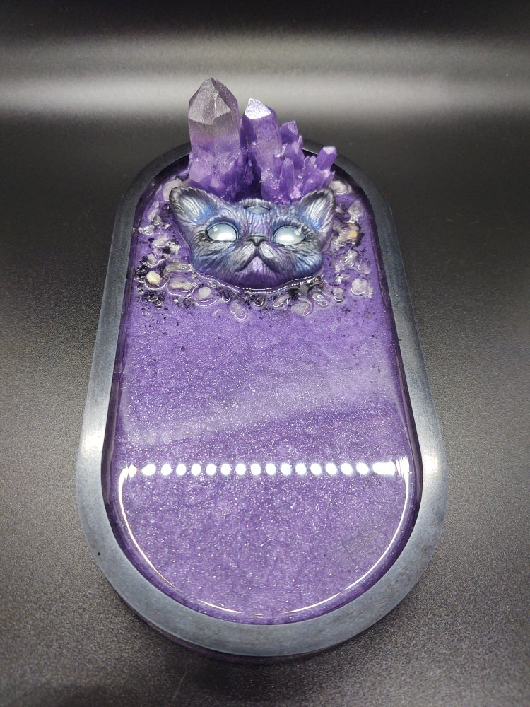 Dreaming Feline Jewelry Tray